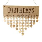 Wooden Birthday Anniversary Wall Hanging Reminder Family Birthday Board Plaque Calendar Wooden Birthday Calendar Pretty Christmas Ornament Extra Large Christmas Balls Large Christmas Ornament Balls