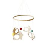 Skpblutn Home Decoration Baby Crib Mobile Nursery Mobile Crib Bed Bell Baby Bedroom Ceiling Wooden Beads Wind Chime Hanging Infant Bed Ation for Newborn Boys and Girls Home Decor White