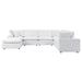 Modular Lounge Sectional Deep Sofa Chair Set Sunbrella White Fabric Modern Contemporary Outdoor Patio Balcony Cafe Bistro Garden Furniture Hotel Hospitality