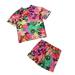 Rovga Girls Outfit Set Kids Children Summer Floral Short Sleeve Tshirt Shorts Pants Tops Clothes Suits Outfits For 6-7 Years