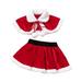 Rovga Girls Outfit Set Christmas Robe Cloak Coat Skirt Outfits For 2-3 Years