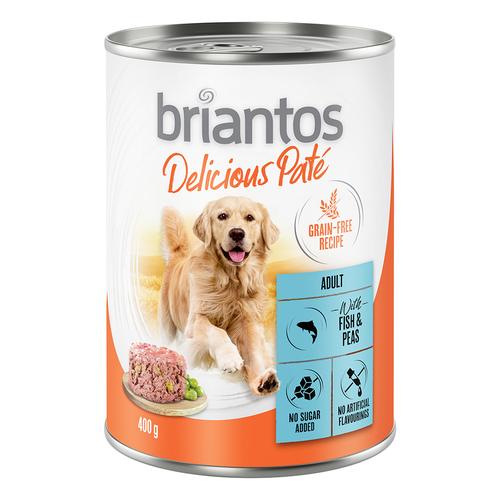 Sparpaket Briantos Delicious Paté 24 x 400 g - Fisch und Erbsen