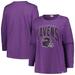 Women's '47 Purple Baltimore Ravens Plus Size Honey Cat SOA Long Sleeve T-Shirt