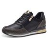 Sneaker MARCO TOZZI, Damen, Gr. 37, schwarz (schwarz, kombi), Lederimitat, Textil, unifarben, kontrastfarbene Details, feminin, Schuhe Sneaker, mit seitlichem Reißverschluss, Freizeitschuh, Halbschuh, Schnürschuh