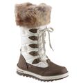 Winterstiefel TOM TAILOR Gr. 25, braun (braun, weiß) Kinder Schuhe Stiefel Boots mit schöner Kontrast-Stickerei