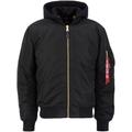 Bomberjacke ALPHA INDUSTRIES "MA-1 ZH Back EMB" Gr. L, schwarz (black) Herren Jacken Übergangsjacken