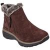 Winterboots SKECHERS "EASY GOING - HIGH ZIP", Damen, Gr. 36, braun (braun, kombiniert), Veloursleder, Textil, casual, Schuhe, Winterschuh mit Fellimitatkragen