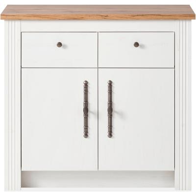 Unterschrank KOCHSTATION "KS-Westminster", weiß (pinie weiß dekor), B:100cm H:92cm T:60cm, Schränke, im romantischen Landhausstil, Breite 100 cm Image