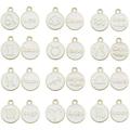 24 Pieces Zodiac Charms Twelve Constellation Round Enamel Metal Charms Double Sided Charms for DIY Necklace Bracelet Jewelry Making Accessaries(12mmX15mm) - White