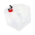 20L Large Capacity Collapsible Drinking Water Bag Foldable Water Carrier Container Bottle for Camp Picnic (White)