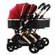 KITCISSL Twins Stroller for Infant and Toddler, Double Baby Stroller for Newborn Can Sit Lie Detachable Carriage Pushchair Folding Prams Trolley Portable Strollers with Mosquito Net (Color : Red)
