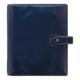 Filofax Malden Organizer, A5 Size, Navy - Tactile, Full Grain Buffalo Leather, Six Rings, with Cotton Cream Week-to-View Calendar Diary, Multilingual, 2024 (C028613-24)