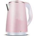 Stainless steel electric kettle, 2.3L fast boiling, LED lighting cordless electric kettle, automatic shutdown and boil-dry protection, quiet pink 1000-1500W (Color : Pink, Size : One Size) (