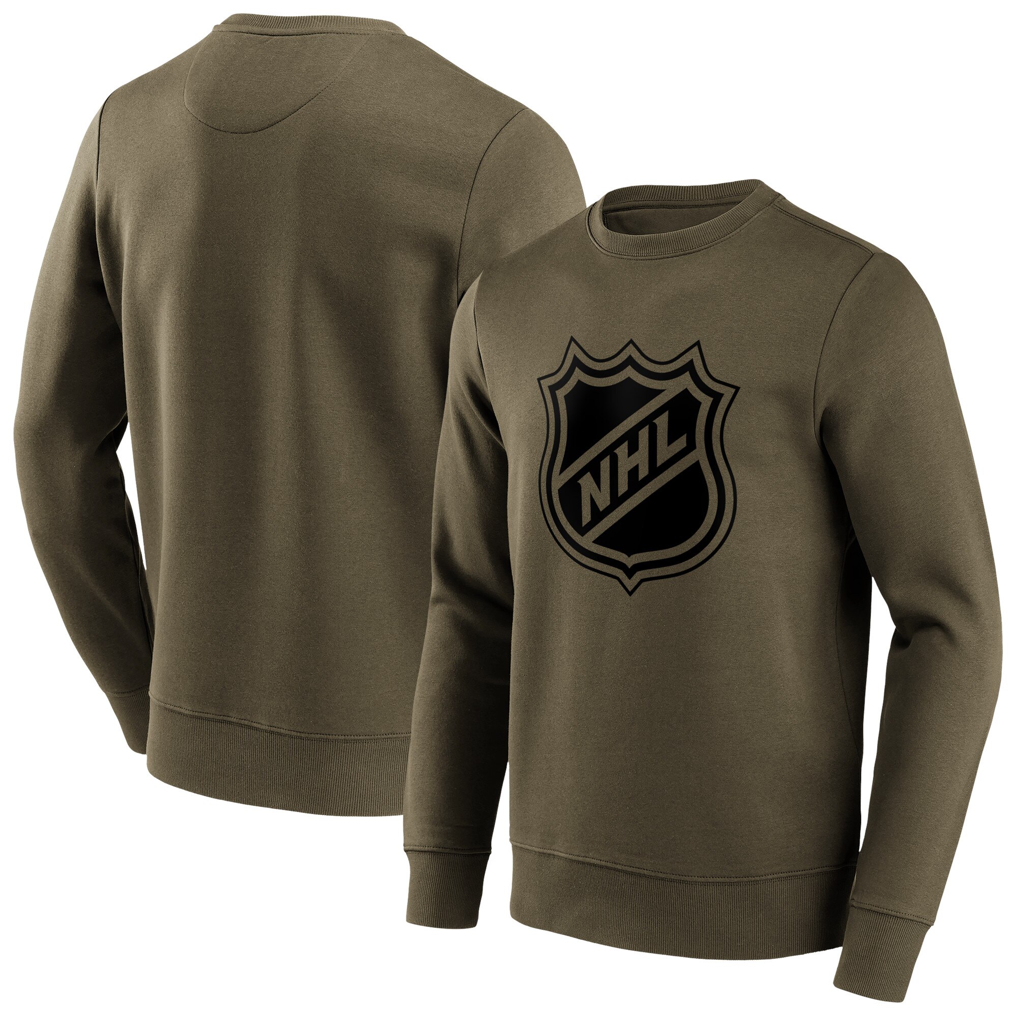 NHL Fanatics Branded Iconic Preferred Logo Graphic Crew Sweatshirt - Khaki - Herren Image