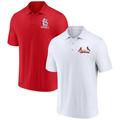 Men's Fanatics Branded Red/White St. Louis Cardinals Two-Pack Logo Lockup Polo Set