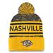 Men's Fanatics Branded Gold/Navy Nashville Predators Authentic Pro Cuffed Knit Hat with Pom