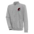 Men's Antigua Heather Gray Portland Trail Blazers Victory Full-Zip Jacket