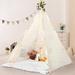 Wayfair Samples Outdoor Polyester Triangular Play Tent w/ Carrying Bag Polyester in White | 60.8 H x 47.2 W x 47.2 D in