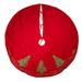 Kurt Adler Tree Skirt w/ Embroide Tree Design Holiday Shaped Ornament Fabric in Red | 60 H x 60 W x 1 D in | Wayfair TS0281