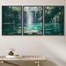 IDEA4WALL 3 Piece Framed Canvas Wall Art Forest Waterfalls Canvas Prints Home Artwork Decoration For Living Room | 24 H x 16 W x 1.5 D in | Wayfair