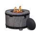 Loon Peak® Fulgencio 23.8 H Outdoor Gas Fire Table w/ Wine Barrel Look in Terrafab Concrete/Stone, in Gray | 23.8 H x 36 W x 36 D in | Wayfair