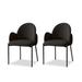 Orren Ellis Saresa Frosted Flannel Arm Chair Dining Chair Upholstered, Steel in Black | 35.04 H x 24.41 W x 20.47 D in | Wayfair