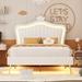 Gemma Violet Cardoso Bed Upholstered in White | 55.1 H x 64.2 W x 81.1 D in | Wayfair DA6D84723C984E84A7AA496CE8F708F4