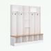 Gracie Oaks Yomaly Hall Tree 66.9" Wide w/ Bench & Shoe Storage Wood in White | 72 H x 66.9 W x 15.3 D in | Wayfair