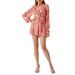 Floral Open Back Long Sleeve Chiffon Romper