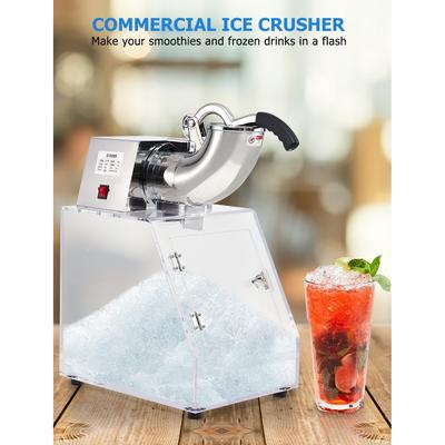 350W Commercial Ice Crusher 440Lbs/H w/ Dual Blades & 40L Storage