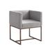 Cid 25 Inch Dining Chair, Smooth Gray Velvet, Cushioned Seat, Metal Base