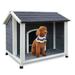 Outdoor Wooden Dog House Waterproof Dog Cage Windproof and Warm Dog Kennel Dog Crates for Medium Dogs Pets Animals Easy to Assemble