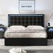 Black Queen Size Tufted Upholstered Platform Bed