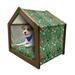 Adventure Cartoon Pet House Tiny Winged Flying Dragon Old Ginger Viking Man Outdoor & Indoor Portable Dog Kennel with Pillow and Cover 5 Sizes Burnt Sienna Fern Green by Ambesonne