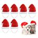 Manwang Santa Hat for Small Dogs 6pcs Pet Santa Hat with Elastic Strap for Festive Christmas Costume Comfortable Anti-fall Holiday Accessories for Cats Dogs