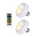 2 Pack LED Puck Lights with Remote E26/E27 Wireless Dimmable Led Battery Operated Puck Light for Bedroom Battery Not Included