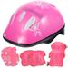 7Pcs Children Elbow Wrist Knee Pads Helmet Children Sports Safety Protective Gear Skateboard Skate Accessories (Pink)