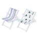 FRCOLOR 2pcs Mini House Beach Chairs Miniature Lounge Chair Folding Table Ornament