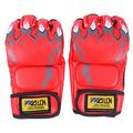 1 Pair Outside Protective Gloves Shockproof Breathable Sports Gloves Outdoor Riding Half Finger Gloves for Men Women (Red)