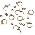 100pcs Brass Leverback Earrings Findings & 150pcs Close but Unsoldered Jump Ring Lever Back Ear Wires Huggie Hoop Earring Finding Antique Bronze Hoop Earring for DIY Earring Jewelry Making