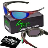 Ridgeline Foam Padded Motorcycle Sunglasses Various Frame and Lens Options Frame Color: Red Lens Color: Gray GT Blue Mirrored