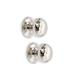 Polished Nickel Antique Solid Brass Interior Hammered Pattern Cottage Mortice Rim Door Knobs Set 55mm