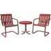 Maykoosh Rustic Romance 3Pc Outdoor Metal Armchair Set White - Side Table & 2 Chairs