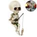 PULLIMORE Fishing Skeleton Statue Halloween Decorations - Mini Resin Skeleton Figurines Statue for Outdoor Garden Pond Fountain Waterfalls Poolside Decor