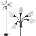 Modern Floor Lamp Room Light by Lightaccents - Medusa Multi Head Standing Lamp Bedroom Light with 5 Adjustable White Acrylic Reading Shades Room Light (Black)