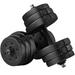 Topeakmart 55lb Adjustable Dumbbell Set for Home Gym Black