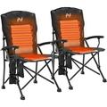 ABORON Heated Camping Chair - Set of 2 Fully Padded Heated Folding Camp Chairs for Outdoor Sports - Supports 400 lbs - Perfect for Outside Sport Events Concert Beach