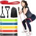 XonyiCos Exercise Resistance Bands Set for 5 Natural Latex Workout Bands with Handles for Working Out | Suitable for Pilates Stretching Physical Therapy Yoga Work from Home Fitness