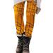 YFPWM Womens Halloween Pumpkin Printed Leggings Halloween Print Tight Leggings High Waist Pants Ghost Yellow L