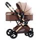 Baby Stroller for Newborn, Lightweight Baby Strollers for Infant and Toddler, High Landscape Shock-Absorbing Carriage Two-Way Pram Trolley Baby Pushchair Ideal for 0-36 Months (Color : Brown)